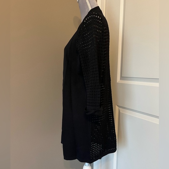 Lauren Michelle Women’s Black Open Knit Cardigan Sweater Sz Medium - Picture 3 of 5